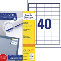 AVERY Zweckform 3657-200 etiquettes universelles (8 000 plus 800 etiquettes autocollantes extra 48,5 x 25,4 mm sur A4, papier ma