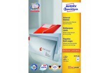 Avery 3475-200 Lot de 4800 Etiquettes autocollant multi-usages 24 par feuille 70 x 36 mm Blanc