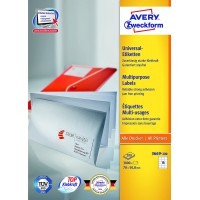 Avery 3000 Etiquettes Autocollantes Multi-usages (15 par Feuille) - 70x50,8mm - Impression Laser - Jet d'Encre - Blanc (3669)