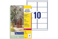 Avery Zweckform L7783-25 Paquet de 25 feuilles d'etiquettes brillantes transparentes 96 x 50,8 mm (Import Allemagne)