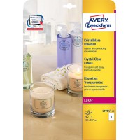 Avery Zweckform L7784-25 Paquet de 25 feuilles d'etiquettes brillantes transparentes 210 x 297 mm (Import Allemagne)