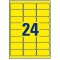 AVERY - Pochette de 480 etiquettes jaunes autocollantes et amovibles, Personnalisables et imprimables, Format 63,5 x 33,9 mm, Im