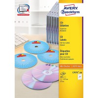 Avery Zweckform L7676-100 Paquet de 100 feuilles d'etiquettes a  CD SuperSize opaques Ø 117mm (Import Allemagne)