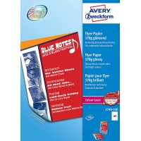 Avery Dennison 2790-100 Papier pour flyer Impression laser couleur A4 / 170 g Brillant Blanc 100 feuilles (Import Allemagne)