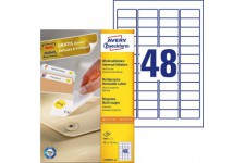 Avery Zweckform - Etichette universali per tutte le stampanti formato A4, 45,7 x 21,2 mm weiB (wiederablosbar), 4800 Pezzi