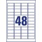 Avery Zweckform - Etichette universali per tutte le stampanti formato A4, 45,7 x 21,2 mm weiB (wiederablosbar), 4800 Pezzi