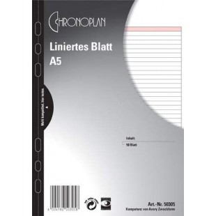 Feuilles lignees DIN A5 80 g/m² 50 feuilles vous recevrez 1 piece de 50 feuilles