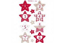 AVERY Zweckform Art. 52890 Calendrier de l'Avent Chiffres 24 etoiles (autocollants de Noel, papier, autocollant, chiffre etoile,