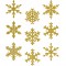 AVERY Zweckform Art. 52950 Lot de 9 autocollants de fenetre de Noel pour 9 flocons de neige dores (autocollants pour fenetre, fi