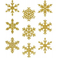 AVERY Zweckform Art. 52950 Lot de 9 autocollants de fenetre de Noel pour 9 flocons de neige dores (autocollants pour fenetre, fi