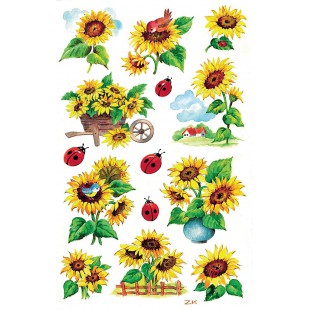 Avery zweckform creative papier autocollants 76 x 120 mm pailletes 2Bogen motif tournesols