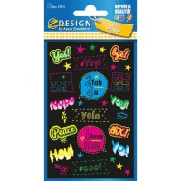 etiquette neon Z-design Kids - textes paquet a 1 feuille