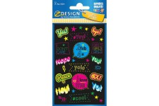 etiquette neon Z-design Kids - textes paquet a 1 feuille