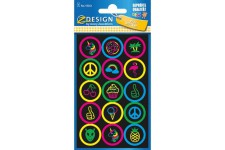 etiquette neon Z-design Kids - boutons paquet a 1 feuille