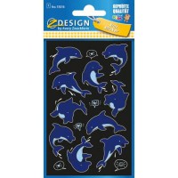 etiquette neon Z-design Kids - dauphins paquet a 1 feuille