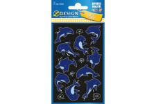 etiquette neon Z-design Kids - dauphins paquet a 1 feuille