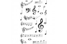 Avery Zweckform -54103 - Autocollants decoratifs Notes de musique 75 Aufkleber colore