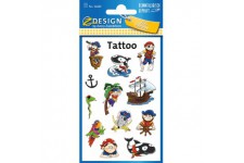 Avery Zweckform 56683 Lot de tatouages pirates temporaires testes sous controle dermatologique pour enfants, 12 stickers