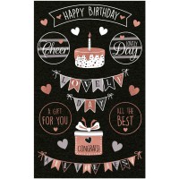 Avery Zweckform Lot de 18 stickers decoratifs Happy Birthday (autocollants, anniversaire, cartes, felicitations, fetes) 57079