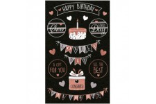 Avery Zweckform Lot de 18 stickers decoratifs Happy Birthday (autocollants, anniversaire, cartes, felicitations, fetes) 57079