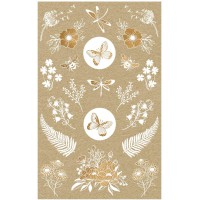 Avery Zweckform 57124 Lot de 42 autocollants en papier kraft Motif fleurs Naturel/marron/beige
