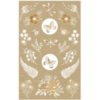 Avery Zweckform 57124 Lot de 42 autocollants en papier kraft Motif fleurs Naturel/marron/beige