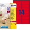 AVERY - Pochette de 350 etiquettes autocollantes rouges fluo, Personnalisables et imprimables, Format 99,1 x 38,1 mm, Impression