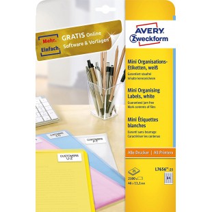 Avery Zweckform Mini etiquettes Blanc 46 x 11,1 mm (Import Allemagne)