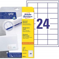 Avery Zweckform 3658-10 etiquettes d'adressage (A4, papier mat, 240 Pieces, 64,6 x 33,8 mm) 10 feuilles Blanc
