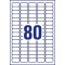 Avery Zweckform l4732rev Lot de 10 d'etiquettes universelles (A4, papier mat, 800, 35,6 x 16,9 mm) 10 feuilles Blanc