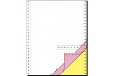 SIGEL - papier listing sans fin, 240 x 12", A4, triple 60/53/57 g/m2, en blanc, copies roses et jaun