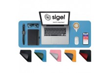 SIGEL SA602 Sous-main en cuir PU, portable, antiderapant, essuyable, double face, 80 x 30 cm, bleu/vert