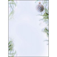 SIGEL DP302 Papier a  lettre de Noel, branches et boule de Noel, 21 x 29,7 cm, 90g/m², blanc et vert, 25 feuilles