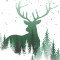 SIGEL DP284 Papier a  lettre de Noel, foret et cerf, 21 x 29,7 cm, 90g/m², blanc et vert, 25 feuilles