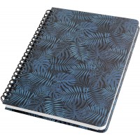 SIGEL JN602 Carnet de notes a spirale basic, 16,2 x 21,5 cm, pointille, couverture rigide, motif jungle, bleu - Joli