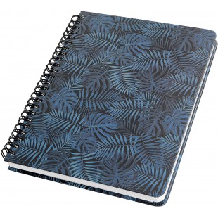 SIGEL JN602 Carnet de notes a spirale basic, 16,2 x 21,5 cm, pointille, couverture rigide, motif jungle, bleu - Joli