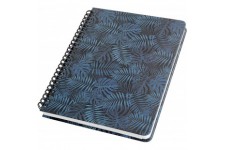 SIGEL JN602 Carnet de notes a spirale basic, 16,2 x 21,5 cm, pointille, couverture rigide, motif jungle, bleu - Joli