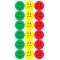 SIGEL MU171 Pastilles adhesives en film avec perforations "Smiley", Ø 2 cm, 180 pieces, jaune/vert/rouge