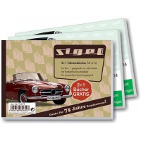 SIGEL T1179 Lot de 3 carnets de voyage pour voiture (3 x FA614 : A6 paysage, 80 pages) - Pour l'Allemagne et l'Autriche, reconnu