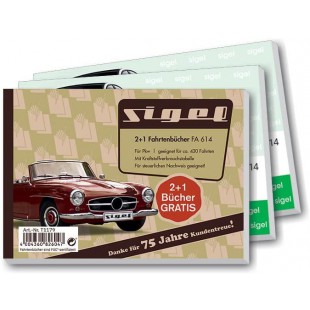 SIGEL T1179 Lot de 3 carnets de voyage pour voiture (3 x FA614 : A6 paysage, 80 pages) - Pour l'Allemagne et l'Autriche, reconnu