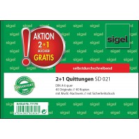 Sigel T1178 Lot de 3 blocs de recus Format A6 paysage 2 x 40 feuilles autocopiantes