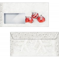 SIGEL DU247 Enveloppes motif boules de Noel, rouge/blanc, format DL (11 x 22 cm), 50 pieces