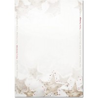 SIGEL DP250 Papier a  lettre de Noel, etoiles de neige, 21 x 29,7 cm, 90g/m², blanc et rouge, 25 feuilles