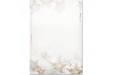 SIGEL DP250 Papier a  lettre de Noel, etoiles de neige, 21 x 29,7 cm, 90g/m², blanc et rouge, 25 feuilles