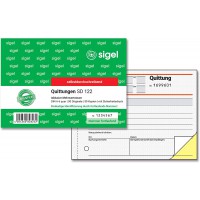 SIGEL SD122 Bloc de recus avec TVA, format A6, 2 x 50 feuilles, numerote, autocopiant