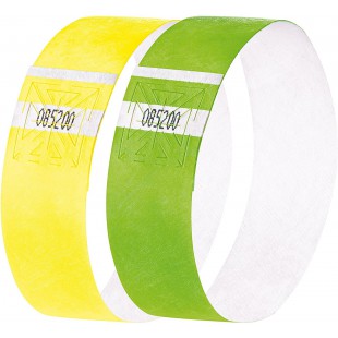 SIGEL EB219 120 Bracelets d'identification et de controle personnalisables - 25,5 x 2,5 cm - jaune et vert phosphorescents