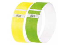 SIGEL EB219 120 Bracelets d'identification et de controle personnalisables - 25,5 x 2,5 cm - jaune et vert phosphorescents