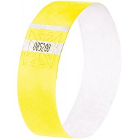 SIGEL EB218 120 Bracelets d'identification et de controle personnalisables - 25,5 x 2,5 cm - jaune phosphorescent