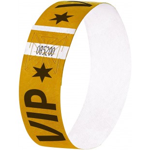 SIGEL EB217 120 Bracelets d'identification et de controle "VIP" - 25,5 x 2,5 cm - dore