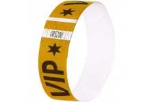 SIGEL EB217 120 Bracelets d'identification et de controle "VIP" - 25,5 x 2,5 cm - dore